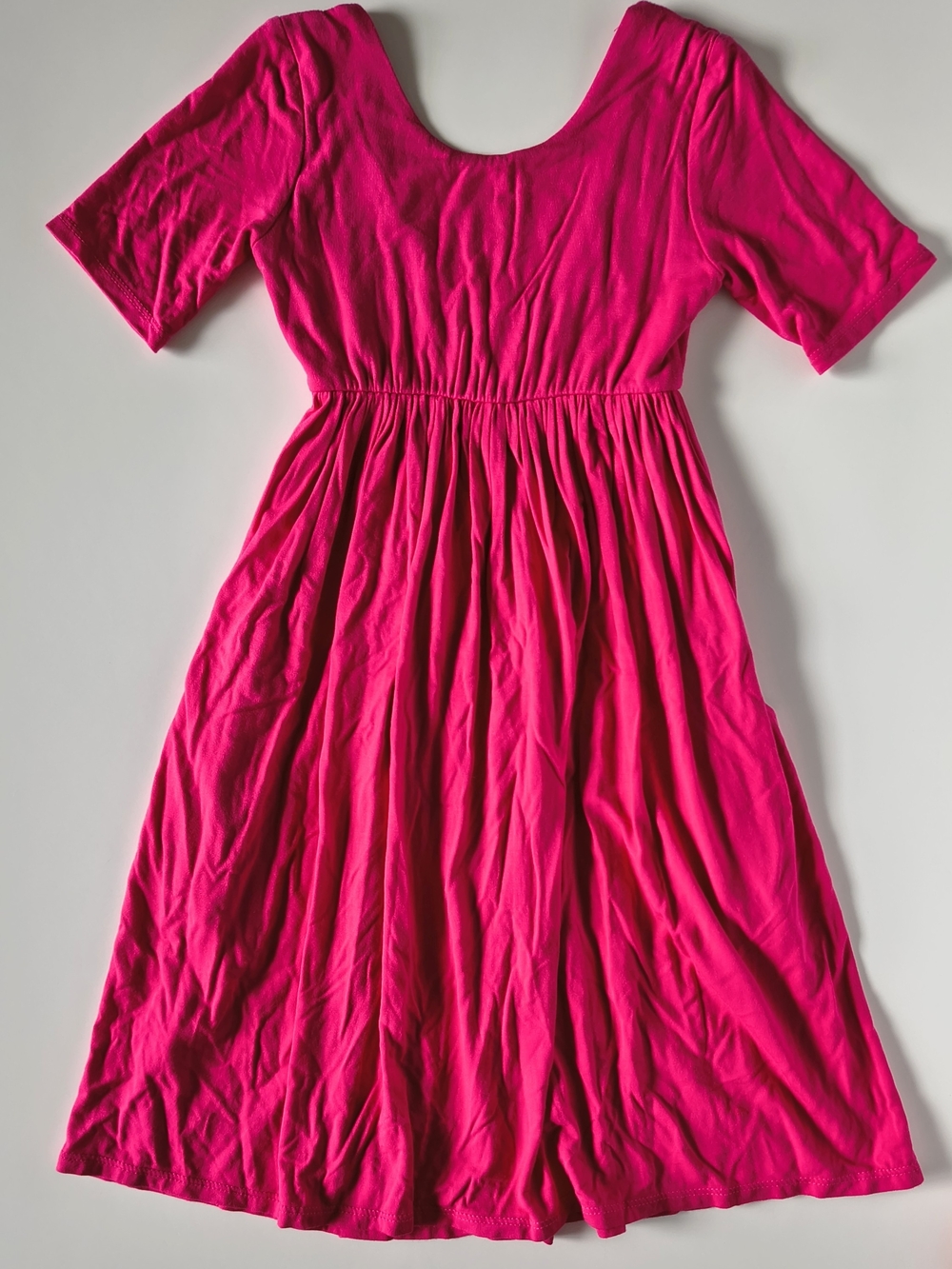 Remie Girl • Hot Pink 92% Modal Rayon 8% Lycra Twirl Dress with pockets • SZ 7